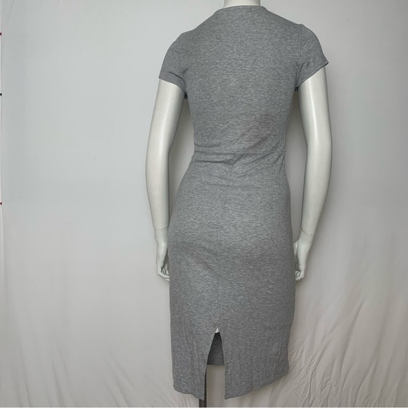 Grey O-Ring Zipper Midi Dress Medium - Picture 5 of 10